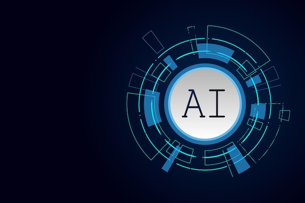 Conjunto de chips de inteligencia artificial AI en placa de circuito Concepto de tecnología futurista