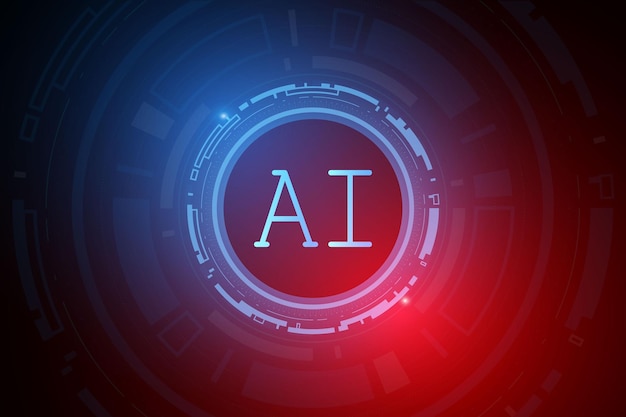 Conjunto de chips de inteligencia artificial AI en placa de circuito Concepto de tecnología futurista