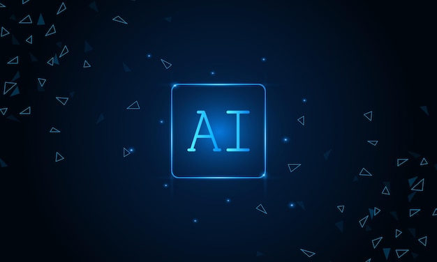 Conjunto de chips de inteligencia artificial AI en placa de circuito Concepto de tecnología futurista