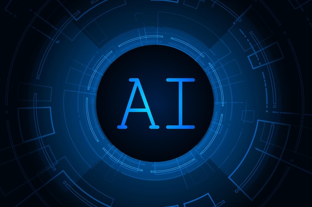 Conjunto de chips de inteligencia artificial AI en placa de circuito Concepto de tecnología futurista
