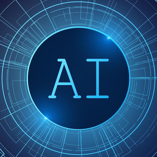 Conjunto de chips de inteligencia artificial AI en placa de circuito Concepto de tecnología futurista