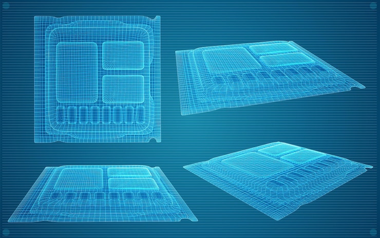 Vector conjunto de chips de vector 3d para computadora