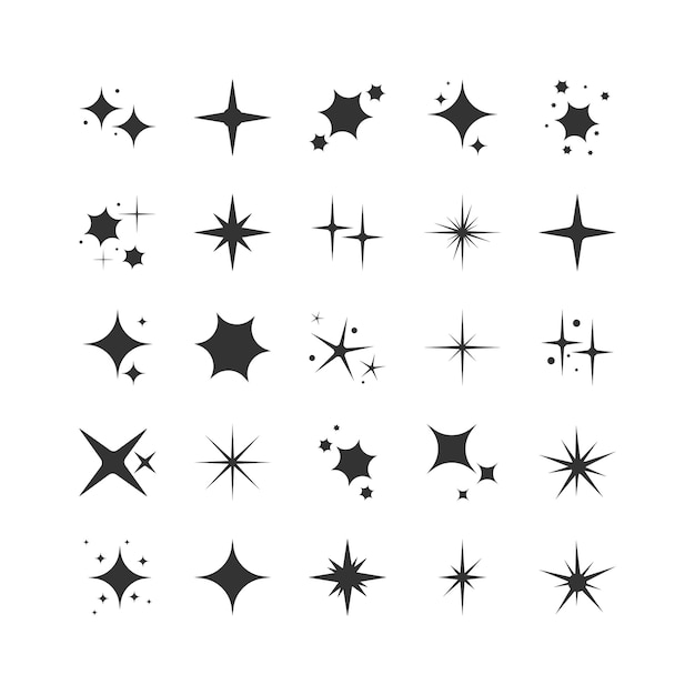 Vector conjunto de chispas de estrellas