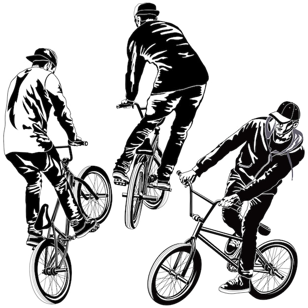 Conjunto de ciclistas BMX