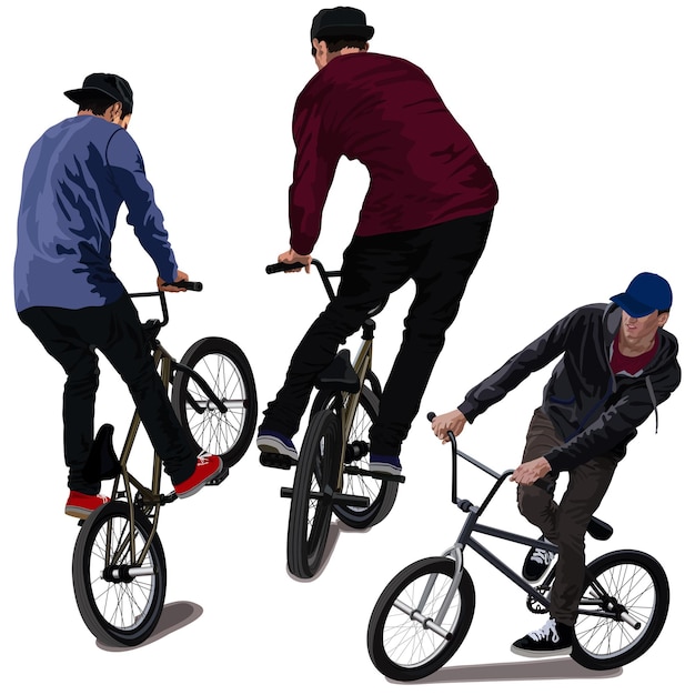 Conjunto de ciclistas BMX