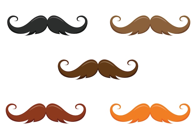 Conjunto de cinco colores diferentes de bigote