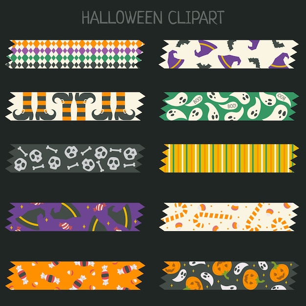 Vector conjunto de cinta aislada de halloween