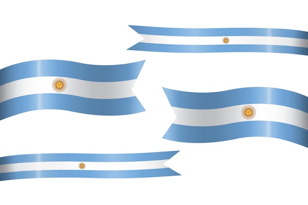 conjunto de cinta de bandera con los colores de Argentina para la decoración de la celebración del día de la independencia