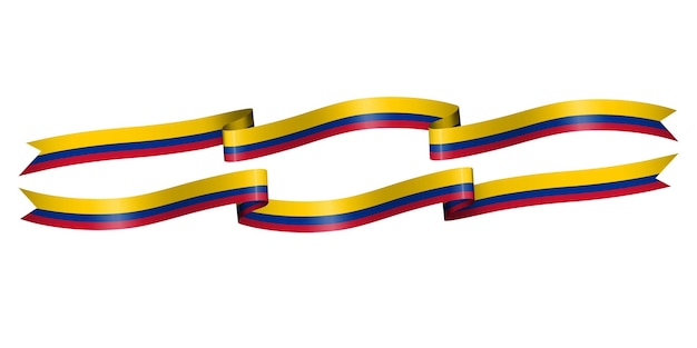 Conjunto de cinta de bandera con los colores de Colombia para la decoración de la celebración del día de la independencia