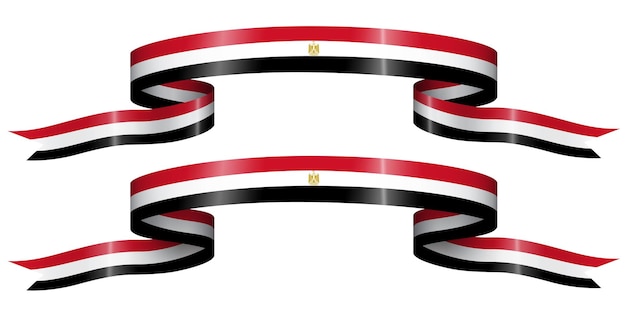 conjunto de cinta de bandera con los colores de Egipto para la decoración de la celebración del día de la independencia
