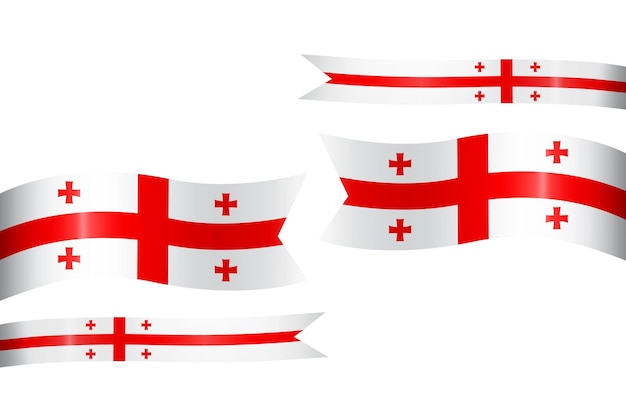 conjunto de cinta de bandera con los colores de Georgia para la decoración de la celebración del día de la independencia