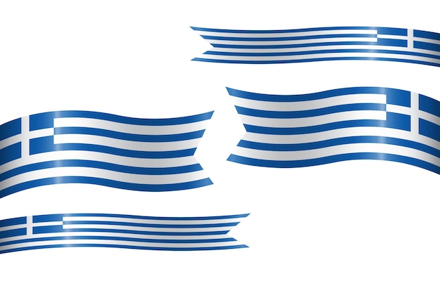 Conjunto de cinta de bandera con los colores de Grecia para la decoración de la celebración del día de la independencia