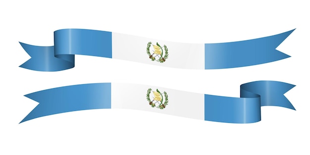 Vector conjunto de cinta de bandera con los colores de guatemala para la decoración de la celebración del día de la independencia