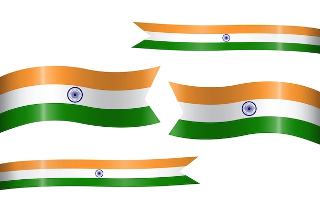 conjunto de cinta de bandera con los colores de la India para la decoración de la celebración del Día de la Independencia