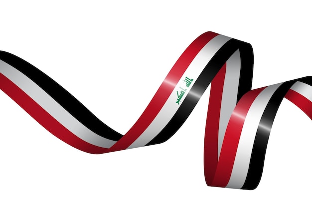 Conjunto de cinta de bandera con los colores de Iraq para la decoración de la celebración del día de la independencia