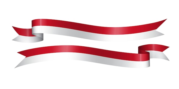 Vector conjunto de cinta de bandera con los colores de mónaco para la decoración de la celebración del día de la independencia
