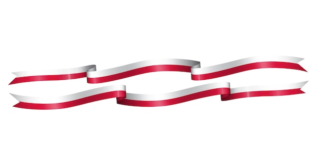 conjunto de cinta de bandera con los colores de Polonia para la decoración de la celebración del día de la independencia