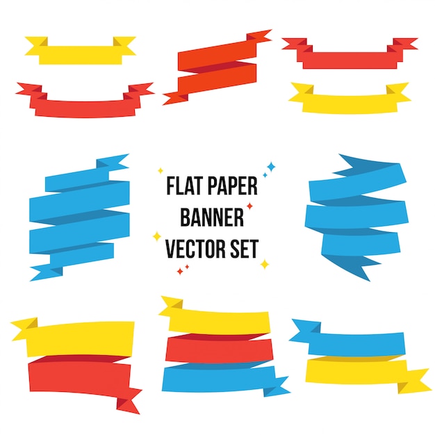 Vector conjunto de cinta de papel plano colorido