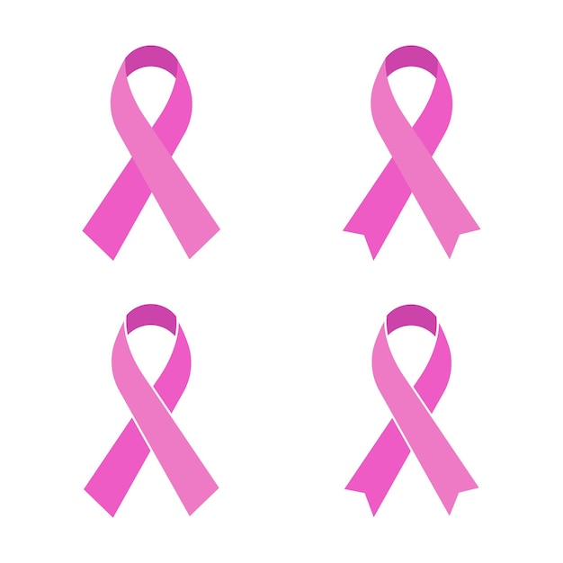 Conjunto de cinta rosa aislado sobre fondo blanco. ilustración vectorial Ep 10.