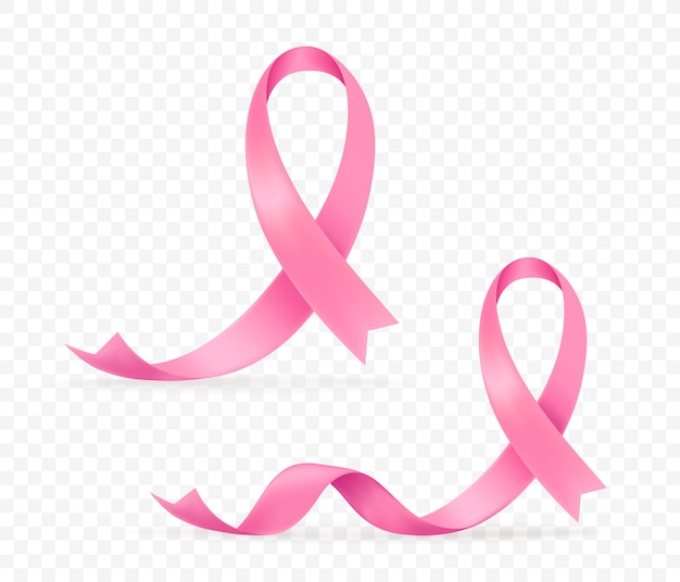 Conjunto de cinta de seda rosa de cáncer de mama mundial