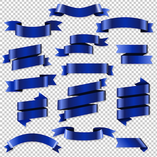 Vector conjunto de cintas azul web