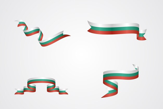 conjunto de cintas de bandera con paleta de colores de bulgaria para la decoración de la celebración del día de la independencia