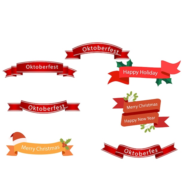 Conjunto de cintas Colección plana vectorial