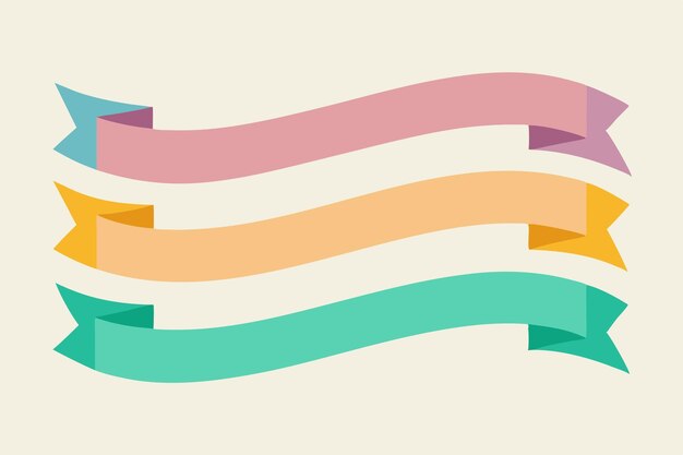 Conjunto de cintas de colores suaves para proyectos de diseño