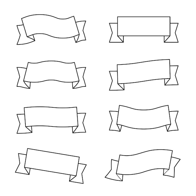 Conjunto de cintas de contorno ideal para etiquetas, pancartas y elementos de diseño vintage