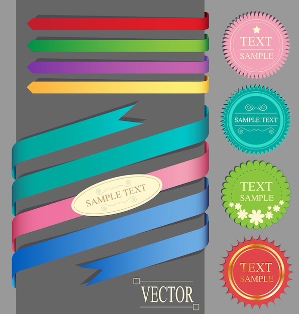 Vector conjunto de cintas y etiquetas vector
