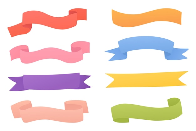 conjunto de cintas ilustración vectorial dibujada a mano