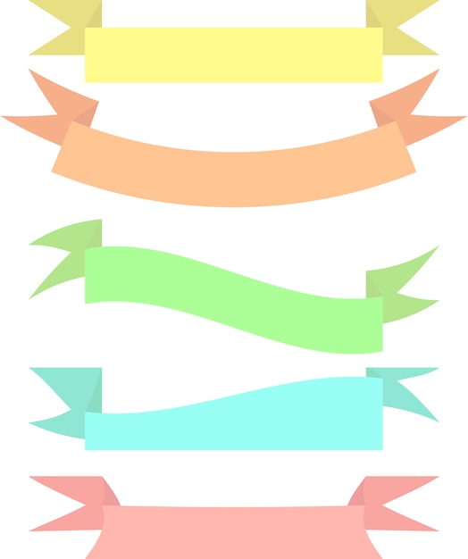 Conjunto de cintas multicolores, cintas decorativas para el logotipo, emblemas