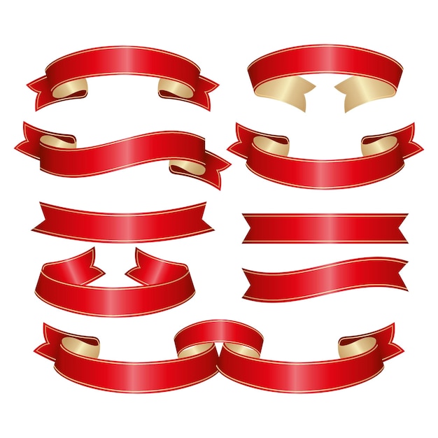 un conjunto de cintas rojas con letras doradas que dicen s x