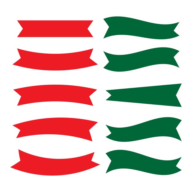 conjunto de cintas rojas y verdes