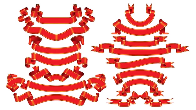 conjunto de cintas rojas