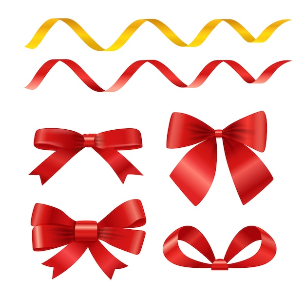 Conjunto de cintas de vector aislado en blanco. Diferente, cintas, vector clipart