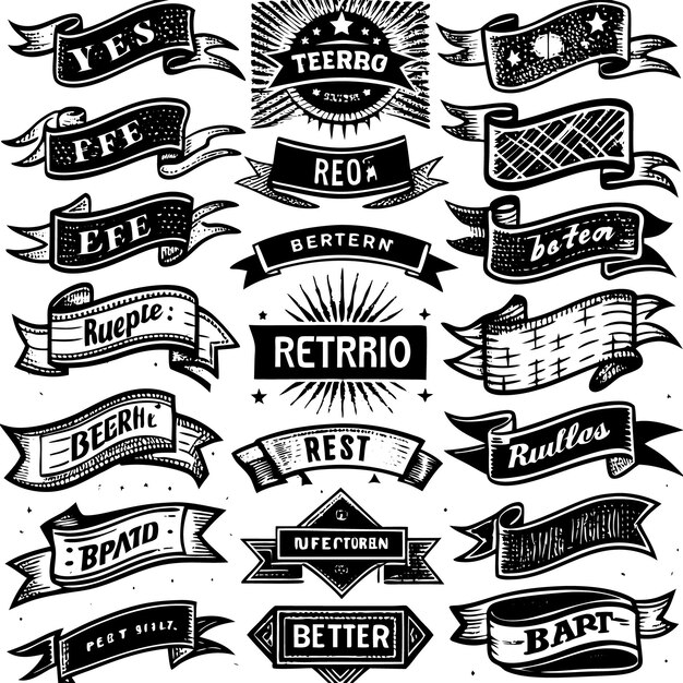 conjunto de cintas vintage vector