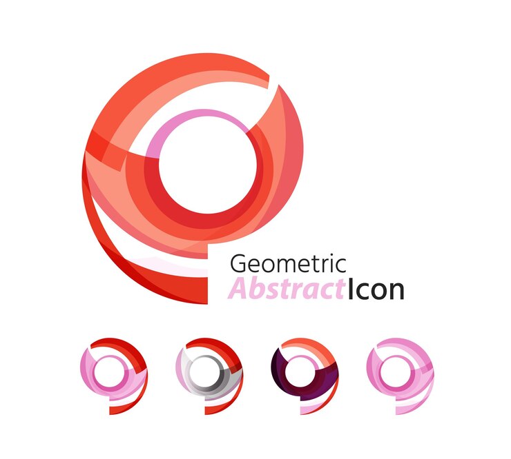 Vector conjunto de círculo de anillo de logotipo de empresa geométrica abstracta