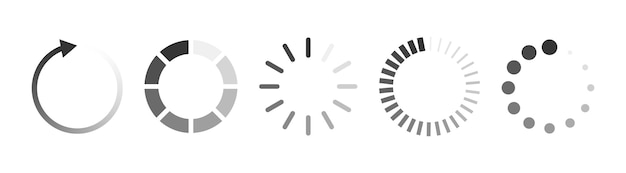 Conjunto de círculo de carga de iconos ilustración de diseño vectorial aislado adecuado para elementos de aplicaciones móviles web