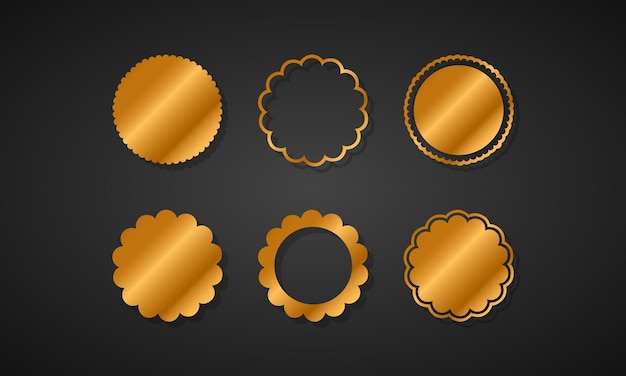 Vector conjunto de círculo de flores de oro