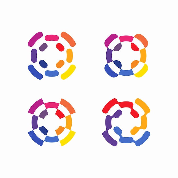 conjunto de círculos coloridos de logotipo abstracto