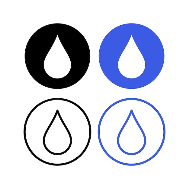 Conjunto de círculos de gotas de agua