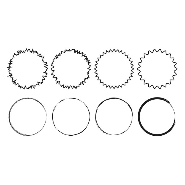 Conjunto de círculos grunge Formas redondas grunge Ilustración vectorial EPS 10 Imagen de stock