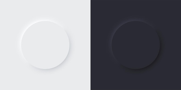 Conjunto de círculos neumórficos Botones de elementos web Diseño 3d Vector EPS 10