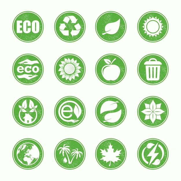 Conjunto de círculos orgánicos ecológicos
