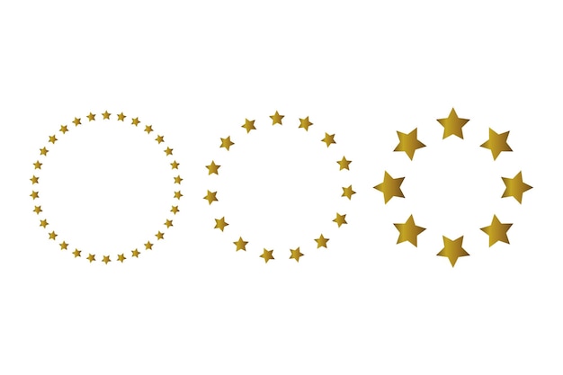 Conjunto De Círculos De Tres Estrellas Amarillo Degradado