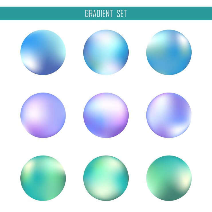 Vector conjunto de círculos vectoriales degradados abstractos pancartas redondas con etiquetas de malla de color para el emblema de pegatinas de logotipo