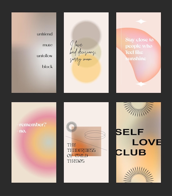Conjunto de citas de instagram para historias o publicaciones Palabras motivacionales para redes sociales