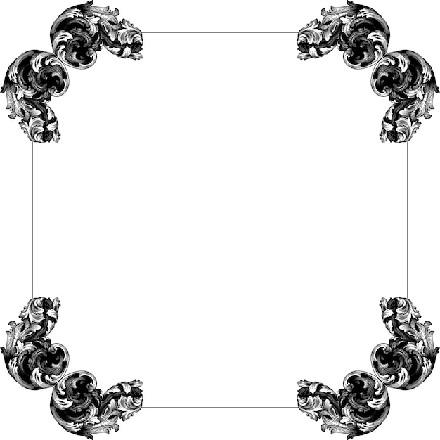 Conjunto clásico barroco de elementos vintage para el diseño. Elemento decorativo de diseño en filigrana.