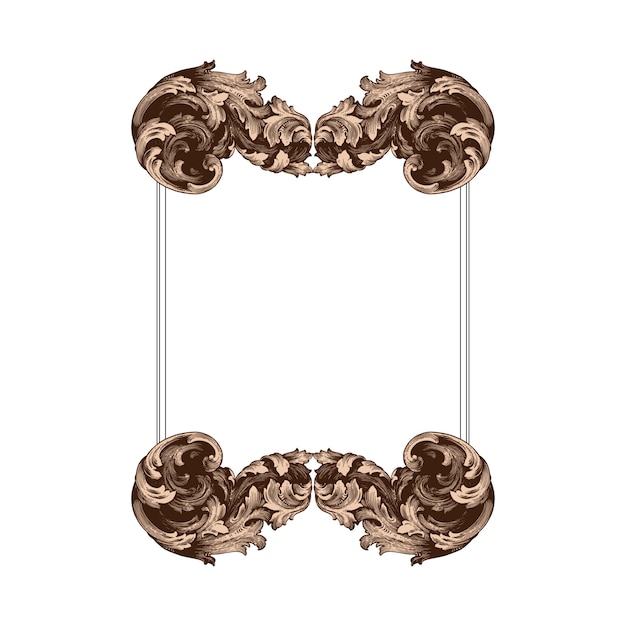 Conjunto clásico barroco de elementos vintage para el diseño. Elemento decorativo de diseño en filigrana.
